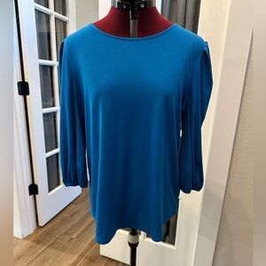 Adrianna Papell Large 3/4 Sleeve Blouse Minimalist Capsule Wardrobe Staple